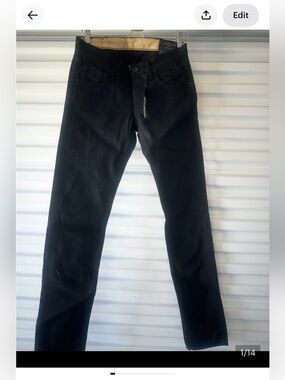 rag & bone Men's Archive Black selvedge slim straight jeans